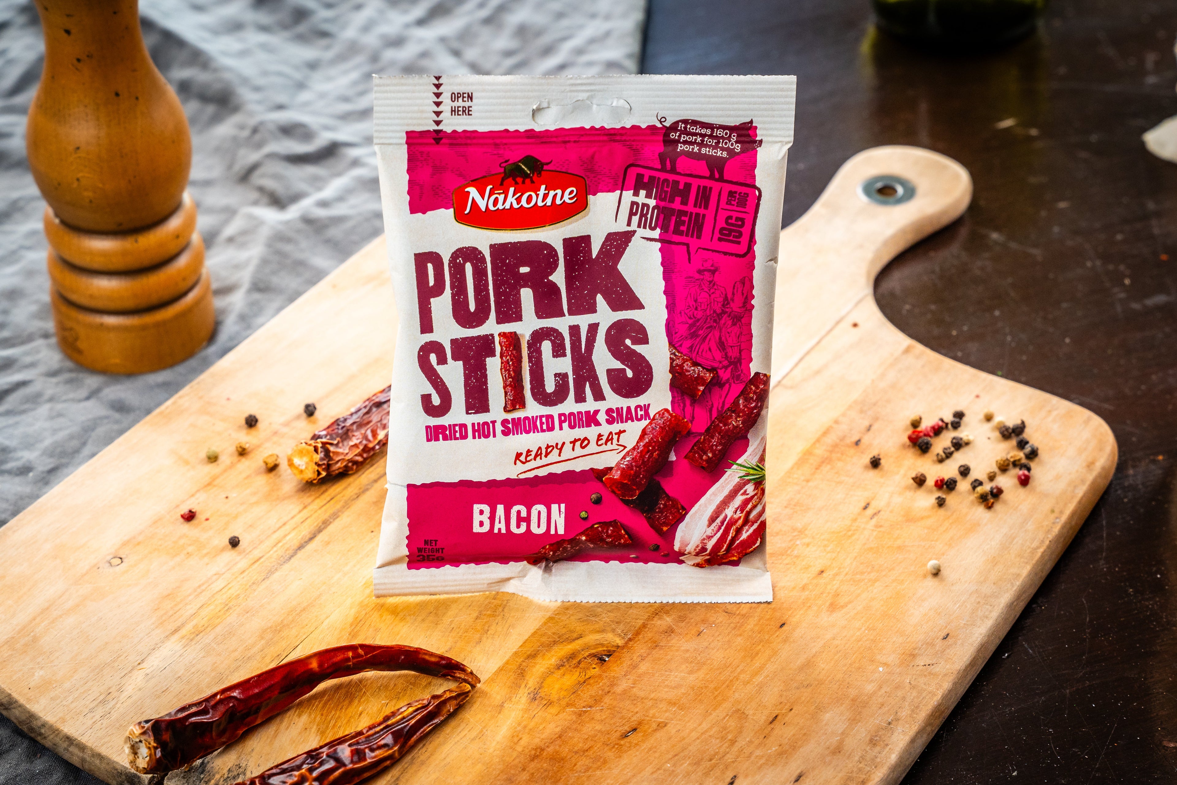 NAKOTNE PORK STICKS BACON — pack front