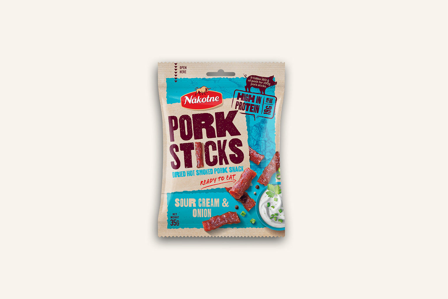 NAKOTNE PORK STICKS SOUR CREAM ONION ( 8 x 35g)