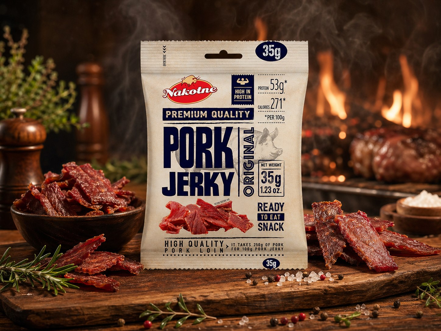 NAKOTNE Pork Jerky Original product pouch
