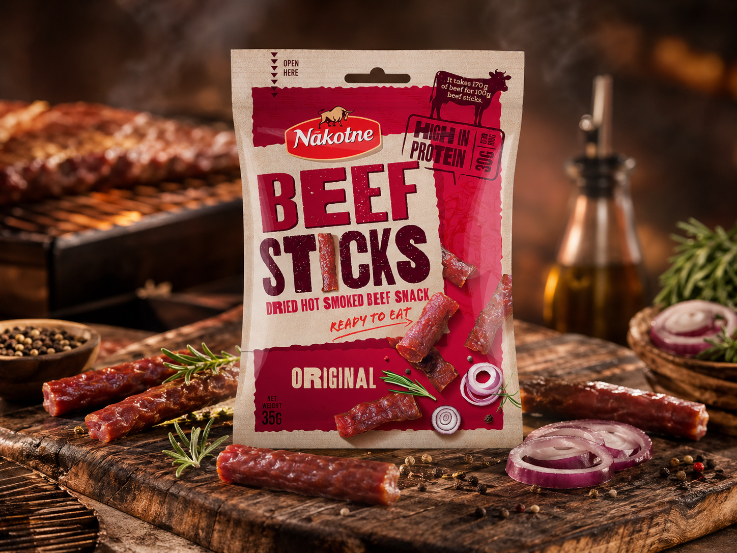 NAKOTNE BEEF STICKS ORIGINAL ( 8 x 35g)