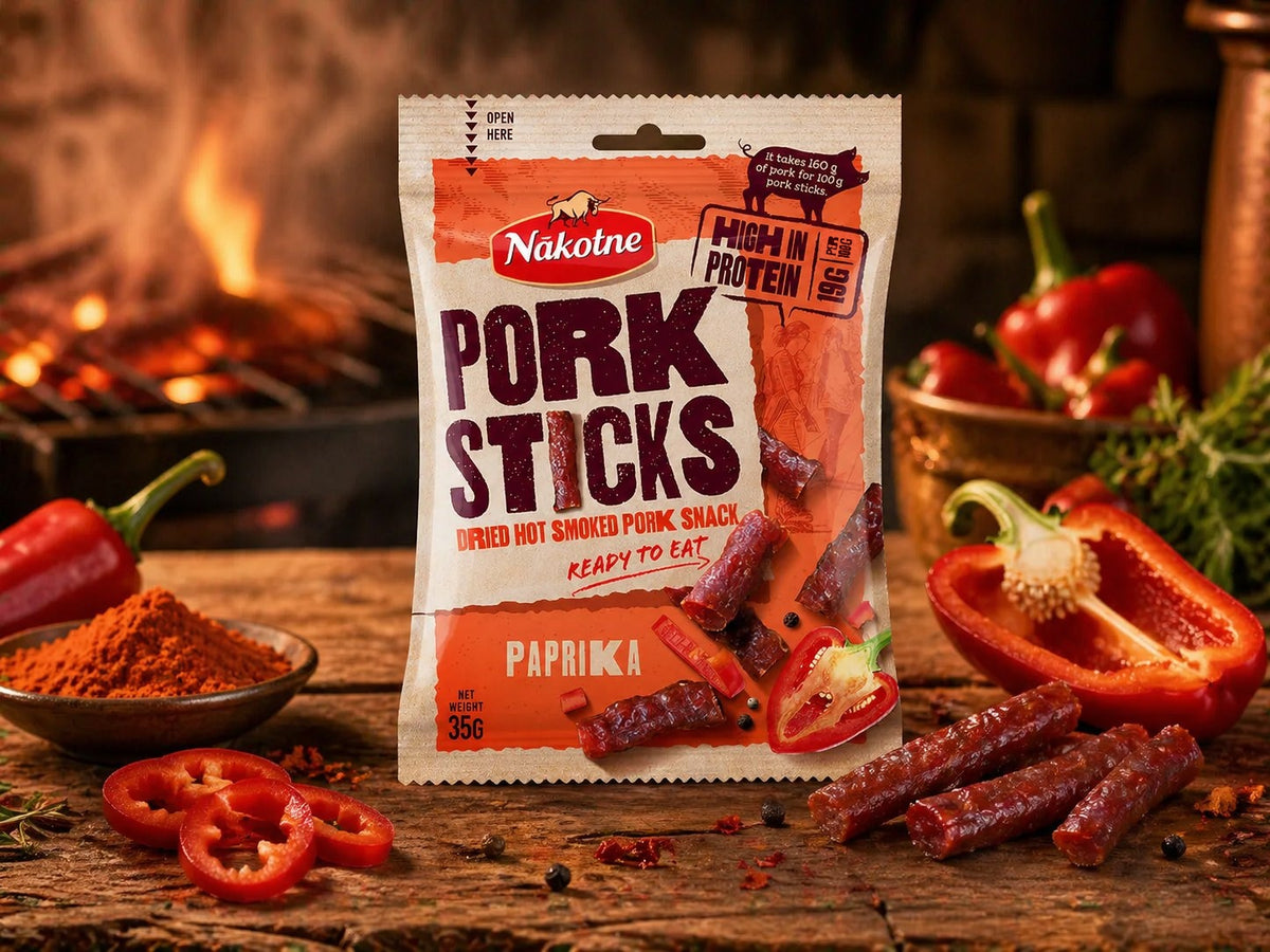 NAKOTNE Pork Sticks Paprika product pouch