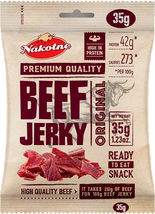NAKOTNE Beef Jerky Original 8 x 35g iepakojums