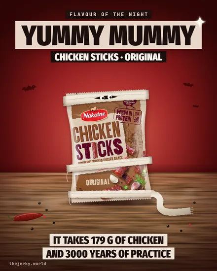 Yummy Mummy: Chicken Sticks, ietītas pārsējos